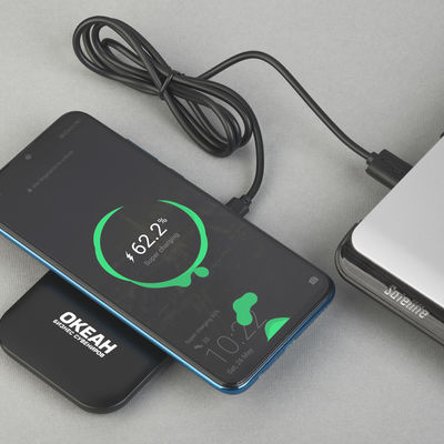 Настольное беспроводное зарядное устройство "Moonlight" c подсветкой логотипа, цвет черный