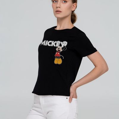 Футболка женская Mickey, черная