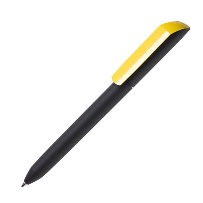 Ручка шариковая FLOW PURE, покрытие soft touch, желтый, пластик