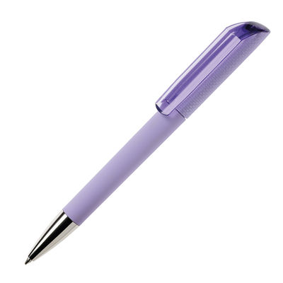 Ручка шариковая FLOW, покрытие soft touch, сиреневый, пластик