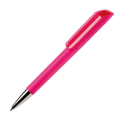 Ручка шариковая FLOW, покрытие soft touch, розовый, пластик