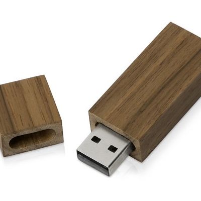 Флеш-карта USB 2.0 16 Gb Woody с магнитным колпачком, темное дерево