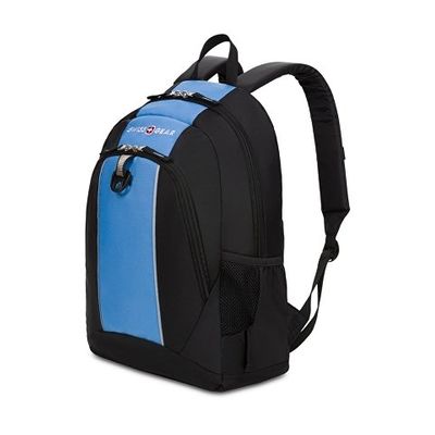 Рюкзак SWISSGEAR, чёрный/голубой, полиэстер, 32х14х45 см, 20 л