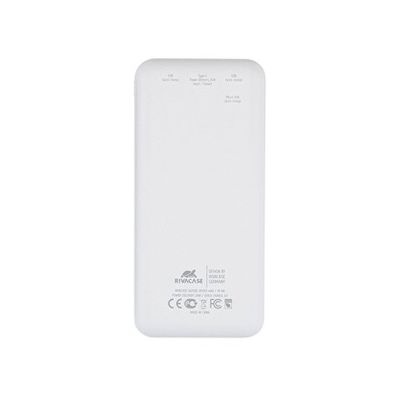 RIVACASE VA2580 (20 000mAh), QC/PD 20W внешний аккумулятор с дисплеем, белый /24