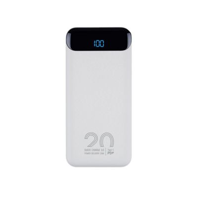 RIVACASE VA2580 (20 000mAh), QC/PD 20W внешний аккумулятор с дисплеем, белый /24