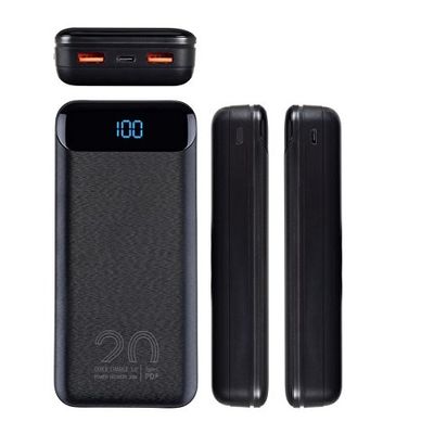 RIVACASE VA2580 (20 000mAh), QC/PD 20W внешний аккумулятор с дисплеем, черный /24
