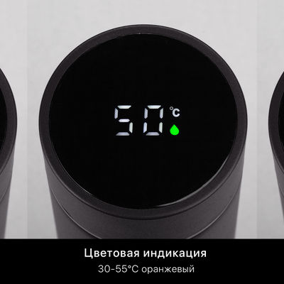 Термос "Бостон" 500 мл с индикацией температуры, soft touch, цвет синий
