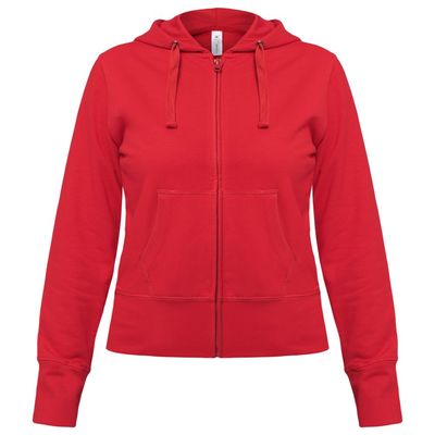 Толстовка женская Hooded Full Zip красная, размер L