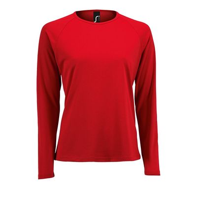 Футболка с длинным рукавом Sporty LSL Women красная, размер L