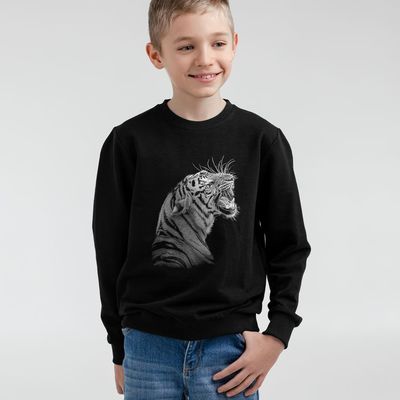 Свитшот детский Like a Tiger, черный, размер 12 лет