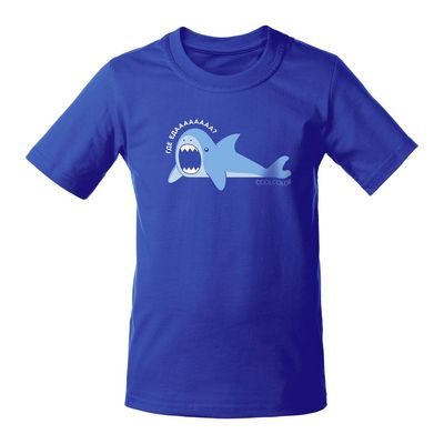 Футболка детская «Где еда»,синяя, 8 лет