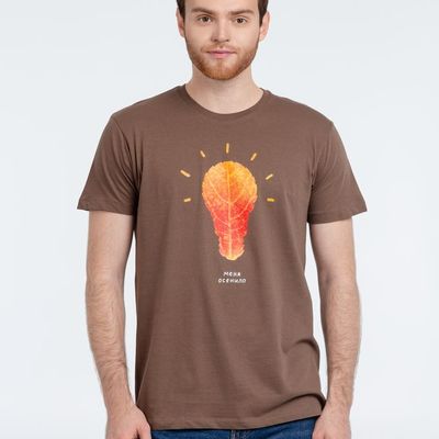 Футболка «Осенило», шоколадно-коричневая, размер XXL