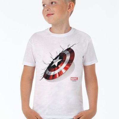 Футболка детская «Щит Капитана Америки», белая, на рост 154-164 см (14 лет)