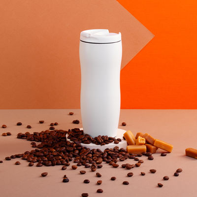 Термостакан "Монтана" 400 мл, покрытие пудра, цвет белый