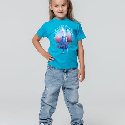 Футболка детская Elsa, голубая, размер на рост 106-116 см (6 лет)