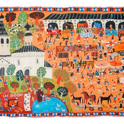 ШАЛЬ "ЛЕТНЯЯ ЯРМАРКА" 140х180 КАШЕМИР/МОДАЛЬ