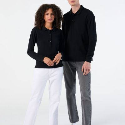 Рубашка поло мужская с длинным рукавом Winter II 210 ярко-синяя