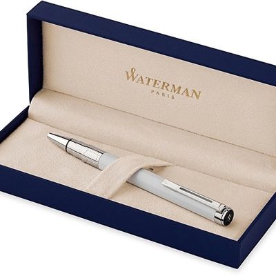 Ручка шариковая Waterman Perspective Pure White CT M, белый/серебристый