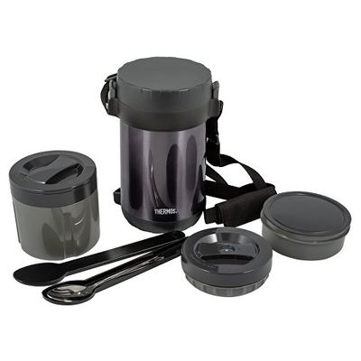 Термос из нерж.стали с пластиковыми контейнерами и ложкой тм THERMOS JBG-1800 Food Jar 1.8L, серый