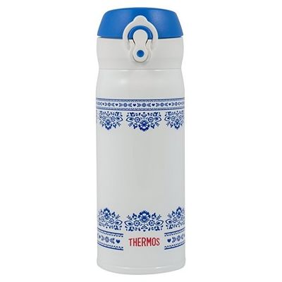 Термос из нерж. стали тм THERMOS JNL-402-BLWH SS V.Insulated Flask,400ml, бело-синий