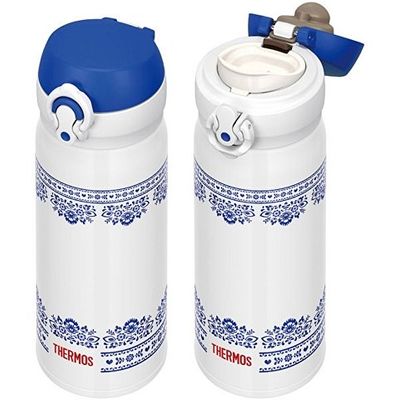 Термос из нерж. стали тм THERMOS JNL-402-BLWH SS V.Insulated Flask,400ml, бело-синий