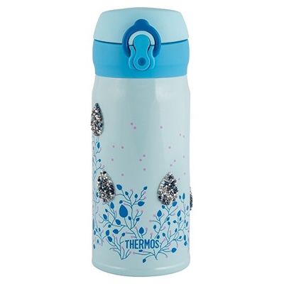 Термос из нерж. стали тм THERMOS JNL-350-SWFLOWER, голубой