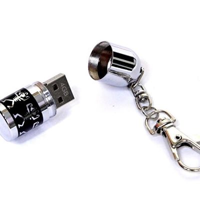 USB-флешка на 16 Гб в виде пули с танцующими человечками, серебро