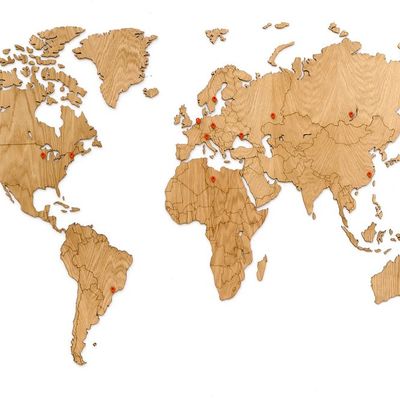 Деревянная карта мира World Map Wall Decoration Exclusive, дуб
