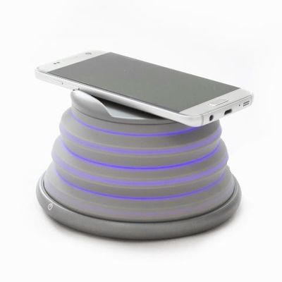 Беспроводное зарядное устройство Atomic с LED подсветкой (серый)