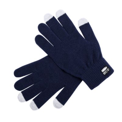 Перчатки сенсорные DESPIL, полиэстер RPET,темно-синие