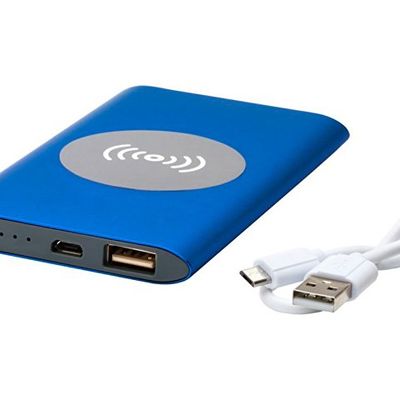 Беспроводное портативное зарядное устройство емкостью 4000 мАч Juice, синий