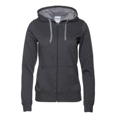 Толстовка, Толстовка женская STAN с капюшоном на молнии футер с начёсом 280, 17W, цвет Тёмный меланж, размер 44/S