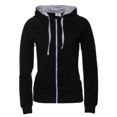 Толстовка, Толстовка женская STAN с капюшоном на молнии футер без начёса, 260, 61W, цвет Чёрный, размер 48/L