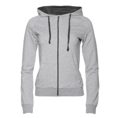 Толстовка, Толстовка женская STAN с капюшоном на молнии футер без начёса, 260, 61W, цвет Серый меланж, размер 46/M