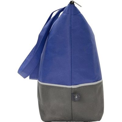 Сумка-холодильник Reviver с длинными ручками из нетканого переработанного материала RPET, синий/серый