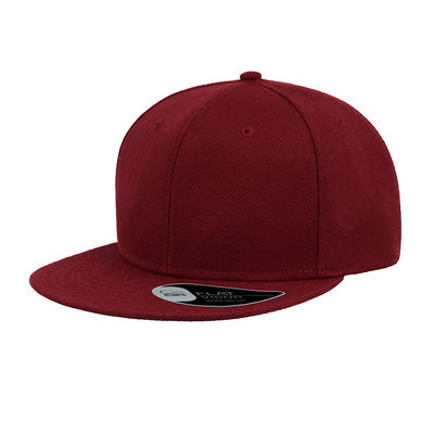 Бейсболка "SNAP BACK", 6 клиньев, бордовый, 100% п/э,100% х/б, 400 гр/м2, пластик. застежка