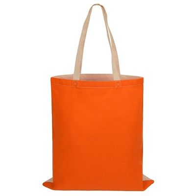 Сумка для шопинга Twin двухцветная из хлопка, 180 г/м2, оранжевый/натуральный