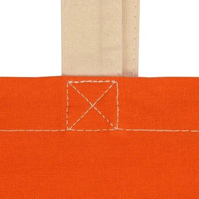 Сумка для шопинга Twin двухцветная из хлопка, 180 г/м2, оранжевый/натуральный