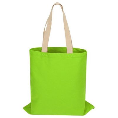 Сумка для шопинга Steady из хлопка с парусиновыми ручками, 260 г/м2, зеленое яблоко