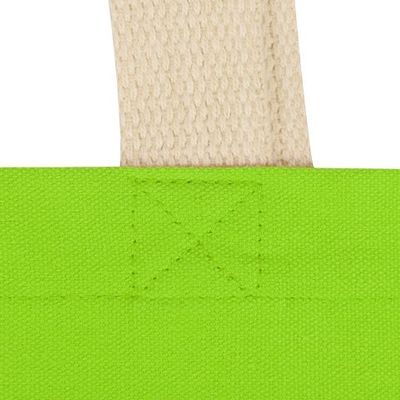 Сумка для шопинга Steady из хлопка с парусиновыми ручками, 260 г/м2, зеленое яблоко