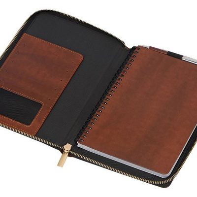 Бизнес-блокнот на молнии А5 Fabrizio с RFID защитой и ручкой, коричневый