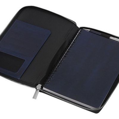 Бизнес-блокнот на молнии А5 Fabrizio с RFID защитой и ручкой, синий