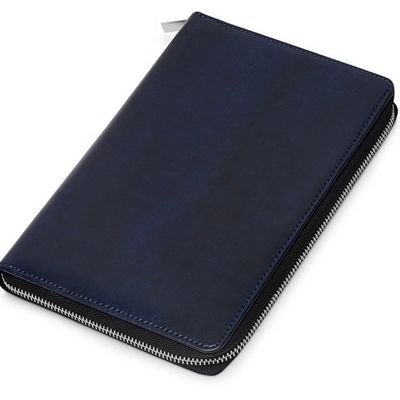 Бизнес-блокнот на молнии А5 Fabrizio с RFID защитой и ручкой, синий