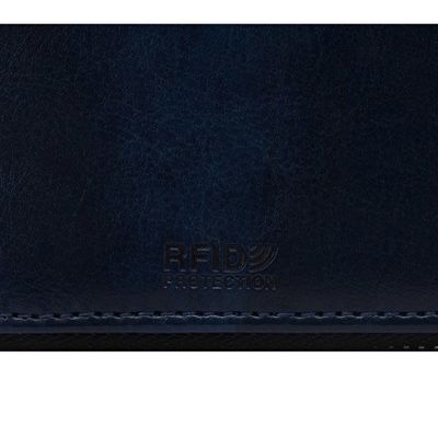 Бизнес-блокнот на молнии А5 Fabrizio с RFID защитой и ручкой, синий