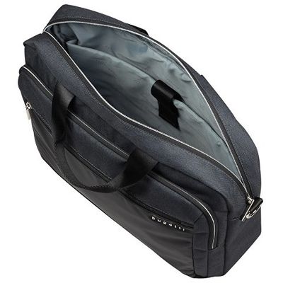 Портфель мужской BUGATTI Sera, антрацитовый, полиэстер, 40х11х34 см