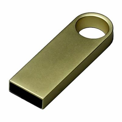 USB 2.0-флешка на 512 Мбайт с мини чипом и круглым отверстием, золотистый