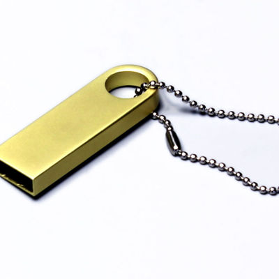 USB 2.0-флешка на 128 Гб с мини чипом и круглым отверстием, золотистый