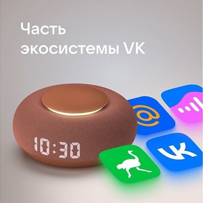 Умная колонка VK Капсула Мини с голосовым помощником Марусей, терракотовый