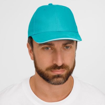 Бейсболка Buffalo, бирюзовая с белым