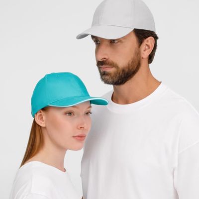 Бейсболка Buffalo, бирюзовая с белым